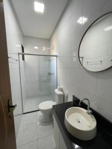 Ванная комната в Apartamento privativo e aconchegante na Orla