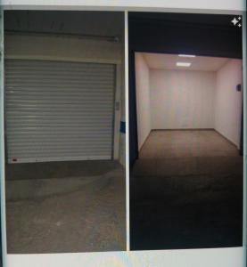 two pictures of a garage door with a door open at Apartamento Nerja Beach in Nerja