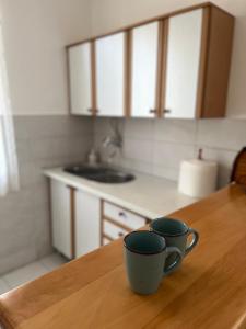 Η κουζίνα ή μικρή κουζίνα στο Cozy apartment with the view