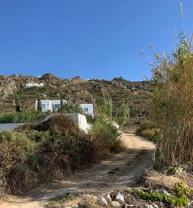 un camino de tierra en medio de una colina en Villa Xanthos, en Plaka