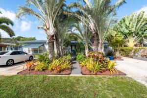 une allée avec des palmiers et une voiture dans l'établissement The Residences at Lake Ridge Apt 3, à Fort Lauderdale