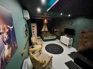 Posezení v ubytování Spa Apartments UTOPIA