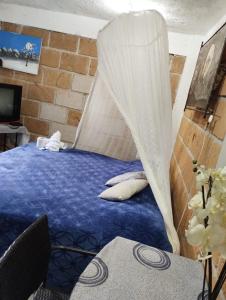 Postel nebo postele na pokoji v ubytování Temazcal casa gema