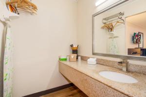 a bathroom with a sink and a mirror at Red Roof Inn Santee in Santee