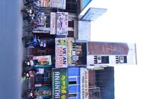 an overhead view of a city street with buildings at Sri Krishna Guest House in Puducherry
