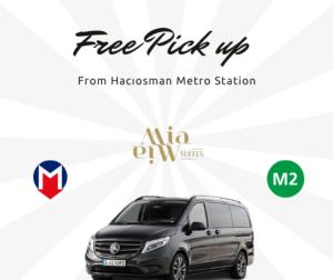 a picture of a van with the free pick up at Mia Mia Suites in Istanbul