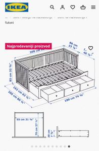 um plano de uma cama de madeira com as dimensões da estrutura em Room Angel em Petrovaradin