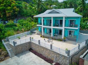 an aerial view of a house at Sunset Haven Villa in Beau Vallon