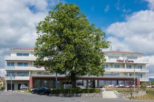 a large building with a tree in front of it at Hôtel Glanis in Gland