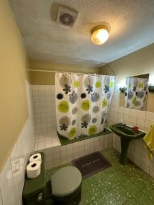 uma casa de banho com um WC e um lavatório em Acogedor Dpto. Con Jardin P.Baja em Cochabamba