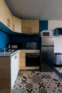 Les Arcs 2000 - studio cabine, vue Mont-Blanc tesisinde mutfak veya mini mutfak