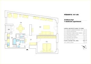 planta de una casa con un diagrama en Apartment Old Centre - Panska en Bratislava