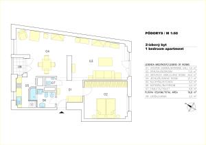 a floor plan of a house with a diagram at Apartment Old Centre - Panska in Bratislava