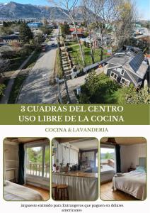 een collage van drie foto's van een huis bij Casa Balmaceda Backpackers in Coihaique