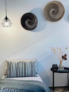 Postelja oz. postelje v sobi nastanitve Stilvolles See Studio - perfekt für 2-3 Gäste