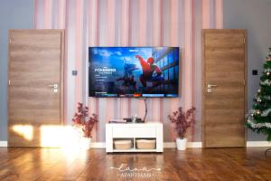 TV a/nebo společenská místnost v ubytování Lana apartman