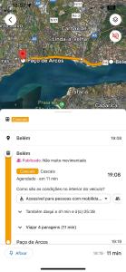 Capture d'écran d'une page Google Maps avec une carte dans l'établissement Top Sea View Lisboa - Oeiras, à Paço de Arcos