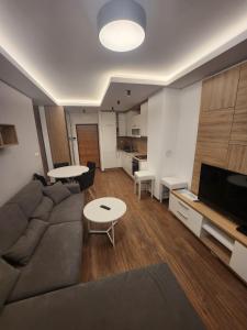 a living room with a couch and a table at Alpin Apartments Jahorina in Jahorina
