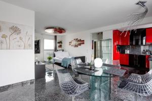 Η κουζίνα ή μικρή κουζίνα στο Wohnung mit Dachterrasse