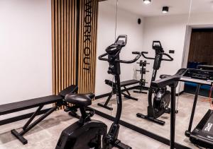Posilňovňa alebo fitness centrum v ubytovaní Dom Wczasowy U Eli - ruska bania, sauna na wyłączność, basen podgrzewany