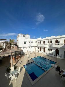 a view of a building with a swimming pool at El Salam hotel in Dahab