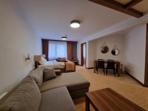 亞霍里納的住宿－Apartman Queen Vučko，客厅配有沙发和1张床
