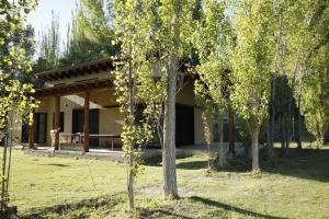 una casa en un campo con árboles delante en Casa Encanto Uco, en Tunuyán