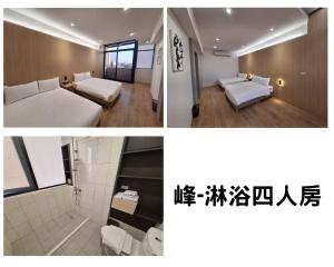 Giường trong phòng chung tại 安平包棟民宿 - 尋雨 - 部分日期可預定散房-台南民宿園景採光豪宅