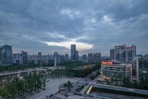 Vue générale sur Chongqing ou vue de la ville depuis l'hôtel