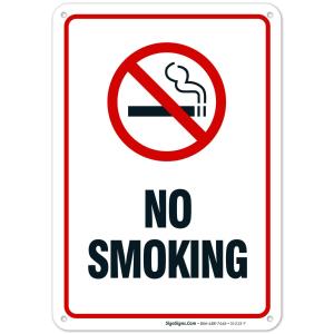 a sign with a no smoking sign on it at Apartman MINNA2, free parking in Osijek