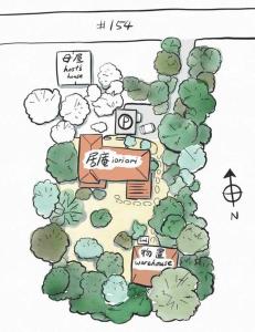 Denah lantai 庭付き和モダン平屋の一棟貸し 居庵 iori-ori 小さな森に住む