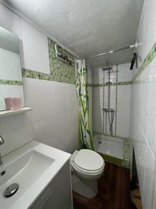 a small bathroom with a toilet and a sink at Appartement privatif de 60 m2 dans belle Maison proche de Disney et Paris in Villiers-sur-Marne