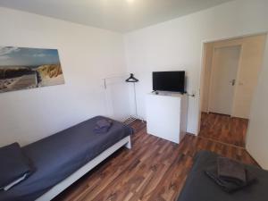TV a/nebo společenská místnost v ubytování Cozy & Spacious Apartment with Balcony