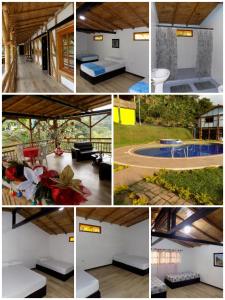 a collage of photos of a house at Finca La Esperanza Pereira in Pereira