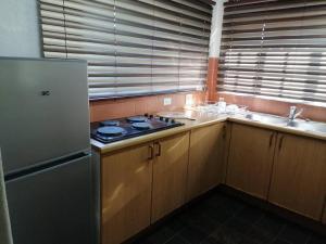 a kitchen with a stove and a sink at Traveller's dream in Graskop