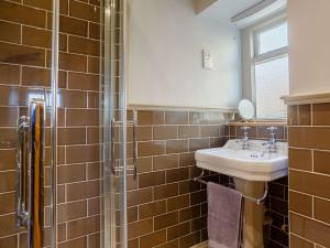 a bathroom with a sink and a shower at 2 Bed in Ardgay 88798 in Culrain