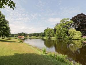 un río con árboles a su lado en The Stables, en Dumfries