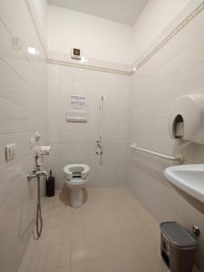 y baño con aseo y lavamanos. en Quadrifoglio Relax, en San Donà di Piave
