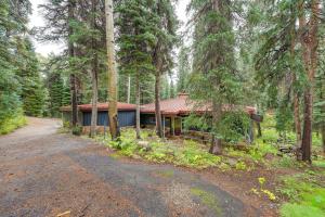 a house in the middle of a forest at Mid-Century Cabin Creekside, Easy Access to i-70 in Dumont