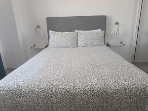 a bedroom with a large bed with two pillows at LINCOLN SUITE in Santo Domingo