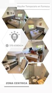 un collage de cuatro fotos de una habitación en Cálido y Amplio Dpto Céntrico 2D en Formosa