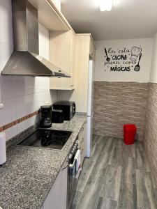 Kuchyň nebo kuchyňský kout v ubytování Acogedor apartamento ático en el centro de O Porriño