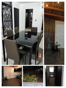 a collage of pictures of a dining room table and chairs at Lidxi Stagabeñe in Juchitán de Zaragoza