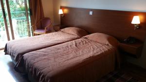Кровать или кровати в номере Edelweiss Hotel
