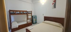 a small bedroom with two bunk beds in it at Ceylon Lodge - Airport Transit Hotel & Hostel in Negombo