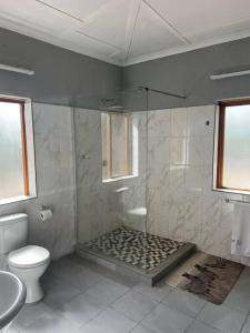 La salle de bains est pourvue d'une douche et de toilettes. dans l'établissement Bushveld Getaway, à Marloth Park