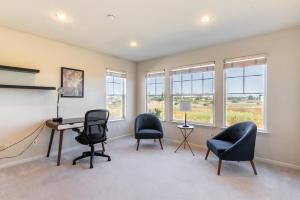 a home office with two chairs and a desk at Newark 4br w backyard patio ac garage SFO-1586 in Newark