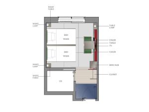 Načrt razporeditve prostorov v nastanitvi Hotel Resol Trinity Kyoto