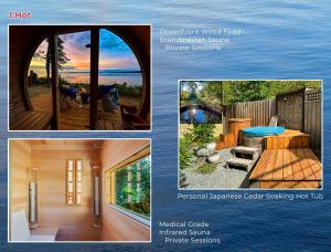 a collage of pictures of a house at Manna House in Denman Island