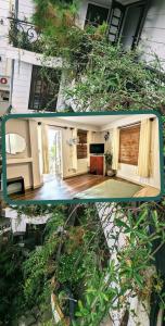 duas fotos de uma casa com uma sala de estar em Wasabi House - Homestay bên chợ đà lạt em Da Lat